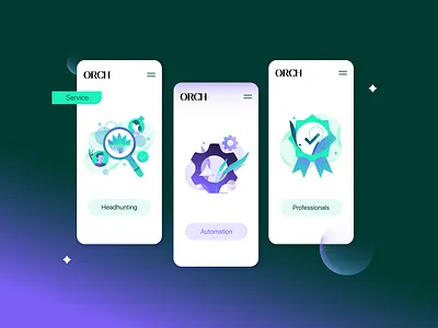 Set of service illustrations for brand app application automation branding business design graphic design headhinting illustration professionals ui