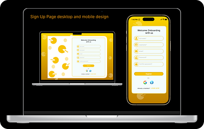 Signup Design (desktop / mobile) app branding design graphic design illustration typography ui ux