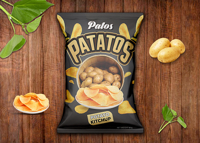 Chips snack bag packaging design artisanal.