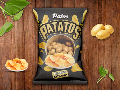 Chips snack bag packaging design artisanal.