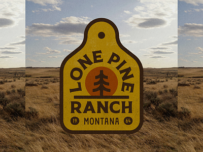Badge Week – Lone Pine Ranch badge badgeweek cattle design fort worth illustrator lone pine montana pine ranch tag type typography
