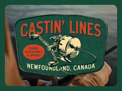 Badge Week – Castin' Lines badge badgeweek canada casting design fish fisher fishing fort worth illustration illustrator lines newfoundland reel texture type typography