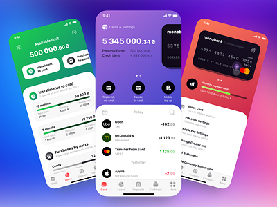 Monobank App Fresh Look bank app finance finance app gradient monobank online bank ui ux