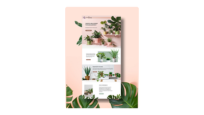 Pink & Green Plant Shop Landing Page botanical branding clear graphic design green minimalist modern pink plant ui