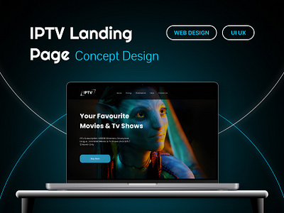 IPTV Landing Page Design Concept adobe photoshop figma iptb web design iptv concept design iptv landing page iptv landing page design iptv website design landing page landing page design mockup design ui user experience user interface ux web design website design