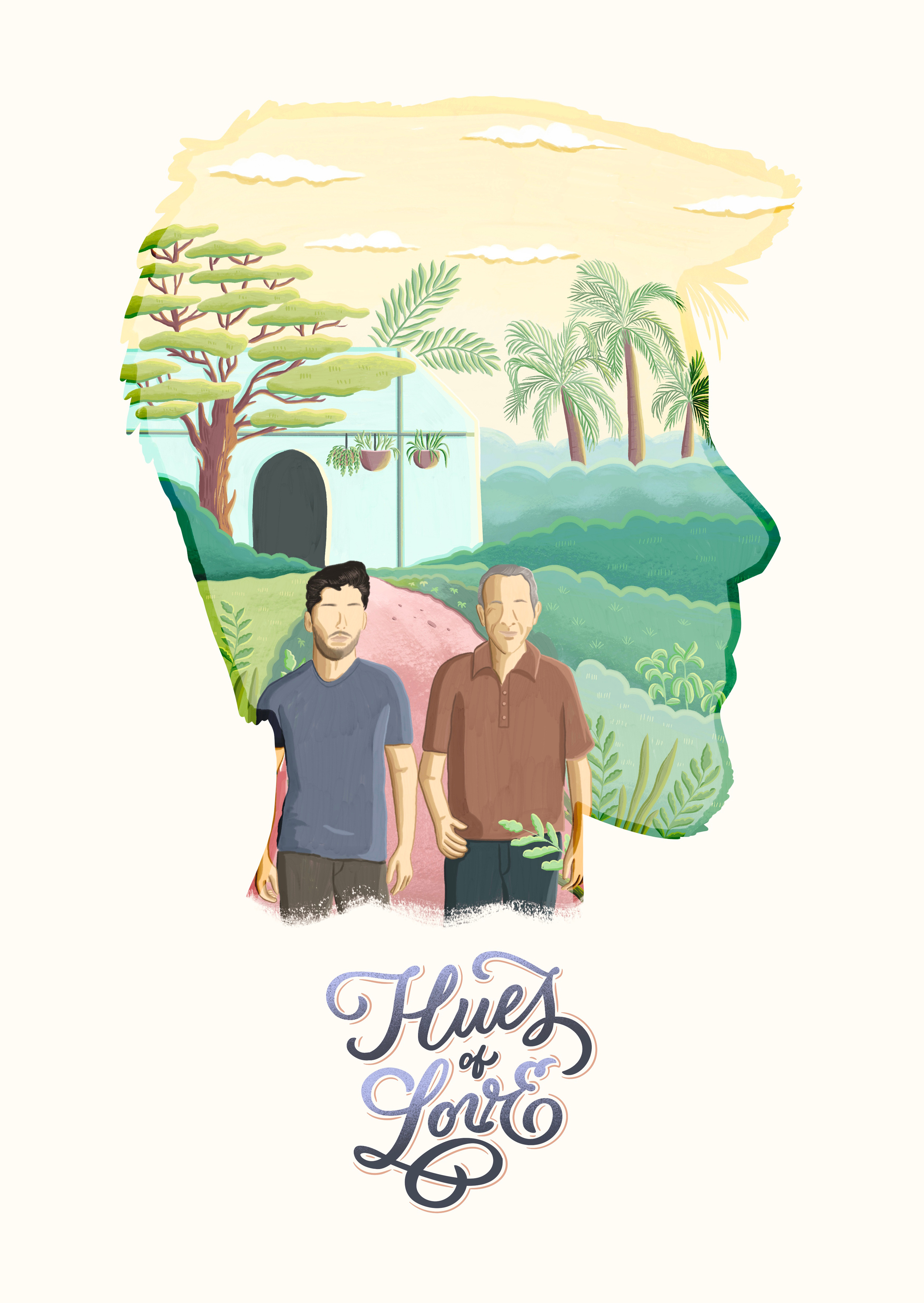 Movie Poster Design - Hues Of Love brush lettering custom lettering custom type design digital art digital illustration dribbble freethrow hand lettering illustrated movie poster illustrated poster illustration illustration design lettering movie movie poster procreate typography