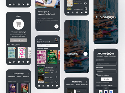Audiobooks Mobile App audiobooks books figma mobile app ui user interface