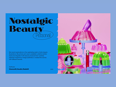 Nostalgic Beauty 3d 3dart animation beauty beauty product behance c4d illustration lipstick render retro