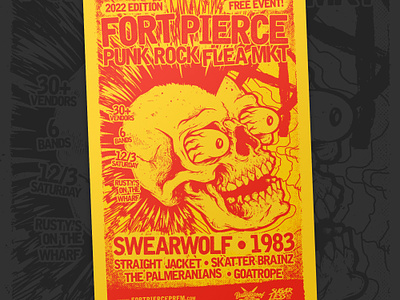 Punk Rock Gig Poster band brand branding design illustration logo music poster print punk skull