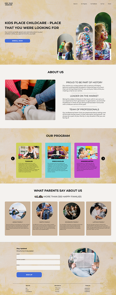 Landing Page Childcare childcare figma graphic design landing