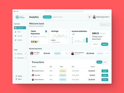 Finance Dashboard UI Concept concept dashboard design finance minimal ui ux