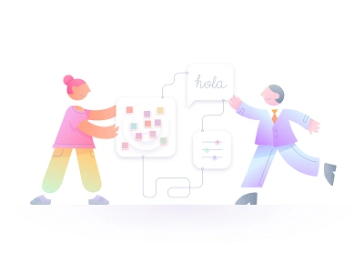 BeBot Illustration Style agile ai brand character chat chatbot conversational conversational ai design development illustration style pastel rgb scrum team