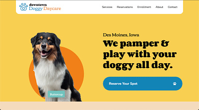 Downtown Doggy Daycare - Website Concept design ui ux