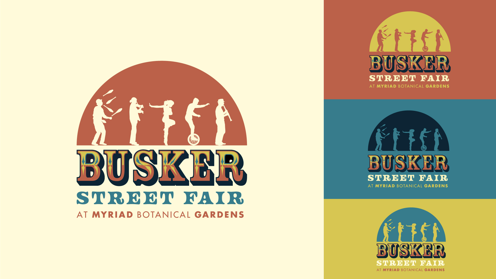 Busker Street Fair botanical gardens branding busker busking event branding festival logo okc oklahoma oklahoma city street festival