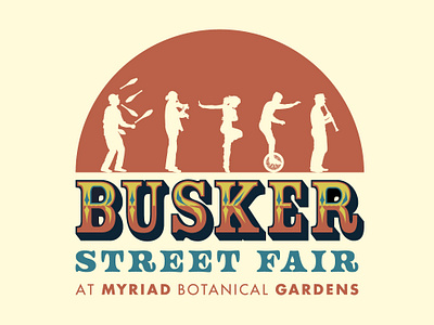 Busker Street Fair botanical gardens branding busker busking event branding festival logo okc oklahoma oklahoma city street festival