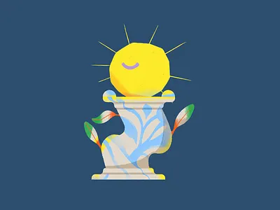 Flow ☀ art direction drawing flow graphic design happy illustration pedestal sun vector