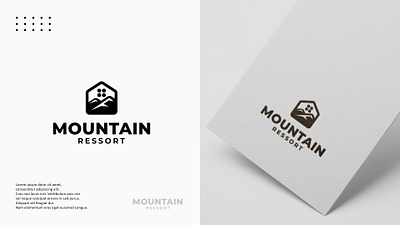 Mountain Ressort Logo design & Business Card adventure apartment app branding design graphic design hotel house illustration living logo luxury mountain place ressort safe travel ui ux vector