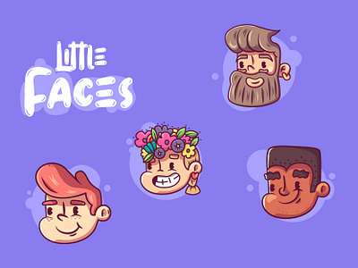 Family Little Faces character design girl graphic design illustration men vector