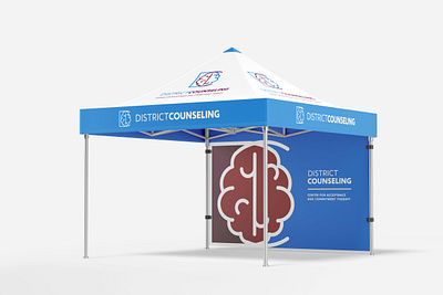Tent Canopy Design for District Counseling brain branding canopy counseling design graphic design mental health mind psychology tent vector