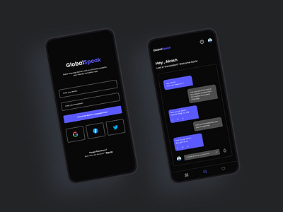 GlobalSpeak: AI-Based Translation App -Minimalist Interface app branding design graphic design ui ux