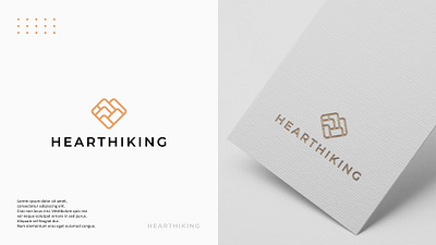 HeartHiking Logo Design & Business Card adventure app branding bright design graphic design heart hiking illustration like logo love mountain sale sport sun sunglasses ui ux vector