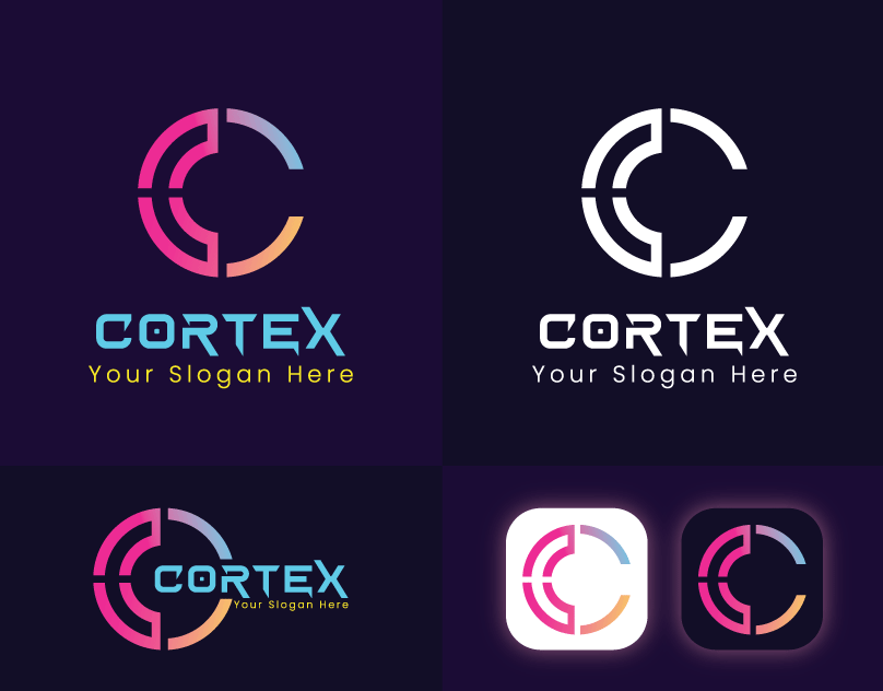 C-Cortex: Logo Design, Brand Identity, Symbol, Lettermark brand identity branding branding design c letter logo creative design creative logo creative logo designer creative logos design graphic design letter logo logo logo designer logotipo logotypes mark typeface typography vect vibes vectvibes