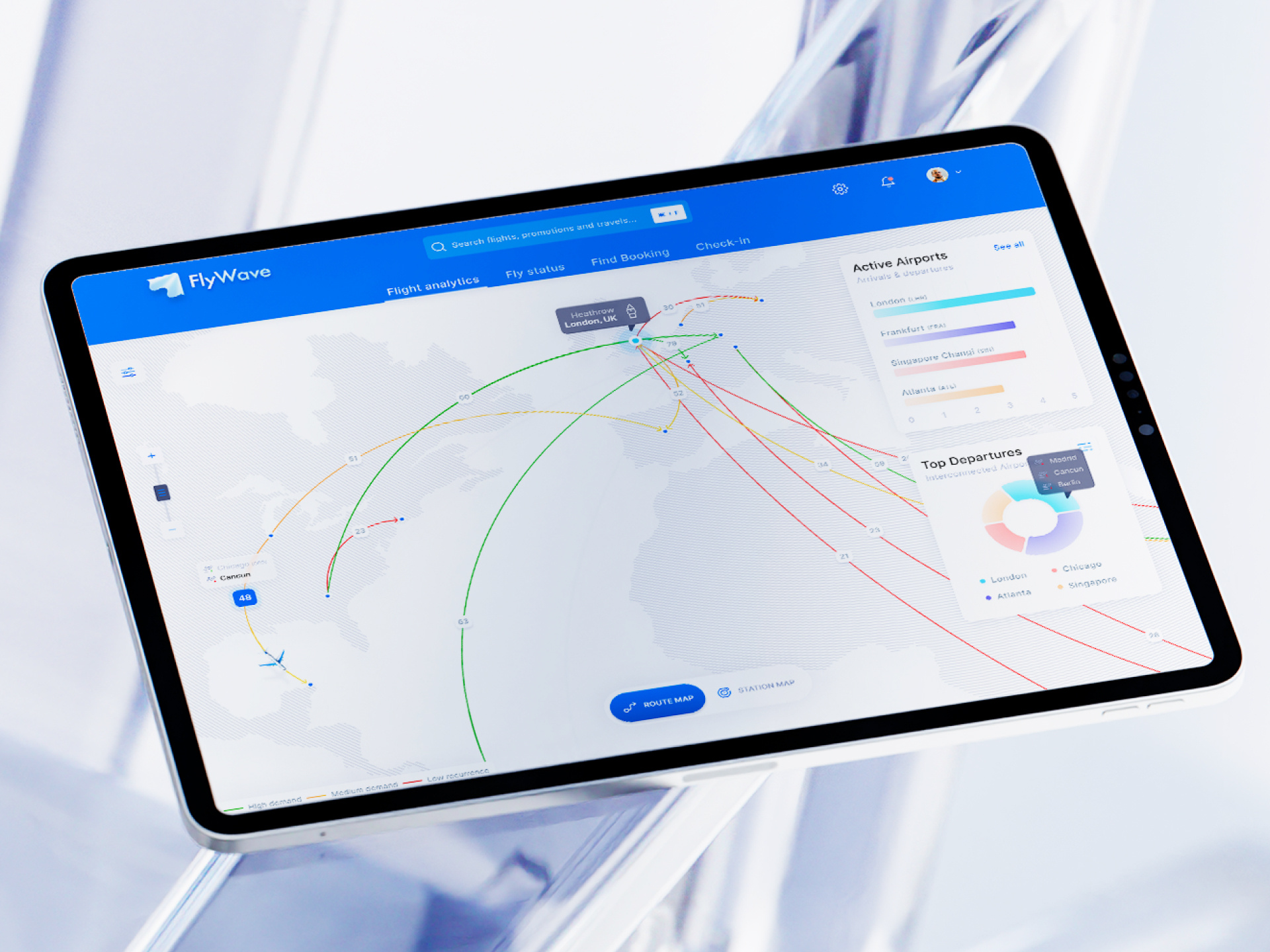 FlyWave Analytic Dashboard airline airplane booking branding design digital dribblers graphic design ios logo minimalism product design skeuomorphism ui uidesign uilovers vacationplanning vector webapp
