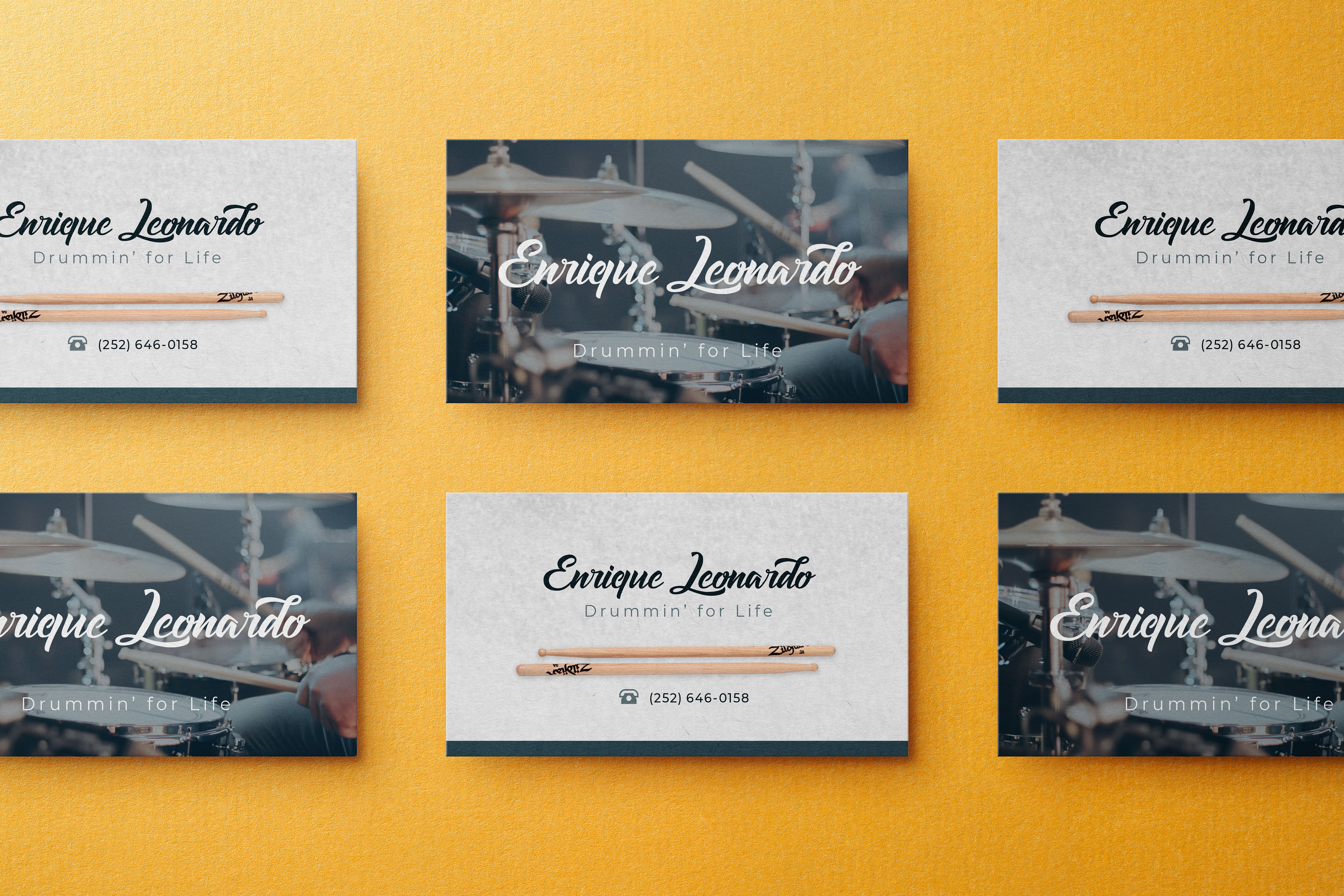 Drummer Business Card Design band business card design drum drummer graphic design music print design
