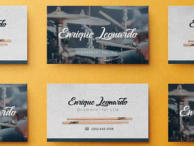 Drummer Business Card Design band business card design drum drummer graphic design music print design