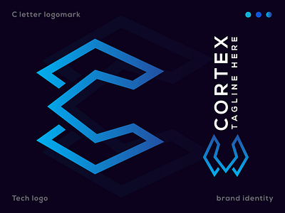 Concept : Cortex - Logo Design (Unused) brand identity c logo letter logo tech tech logo
