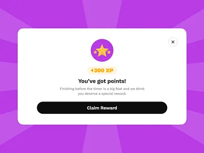 Gamified Rewards Modal celebrations design gamification modal points rewards ui ux web