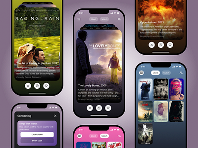 Movie Finder App app design interface ios lavander mobile movie purple ui