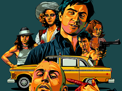 TAXI DRIVER art graphic design illustration movie poster vector