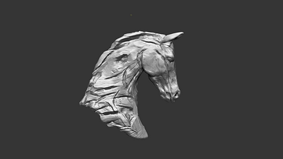 Sculpted head horse in Zbrush 3d animation graphic design illustration
