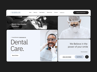 Dental Clinic Website clean clinic cosmetic dental dentist health homepage implants medical ui ux website