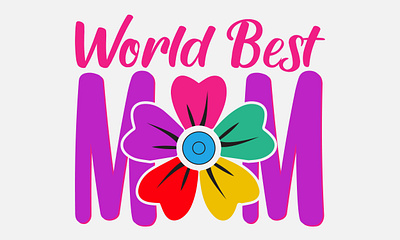 World Best Mom Typography T shirt Design best mom design illustration mom mothers day t shirt t shirt design typography vector