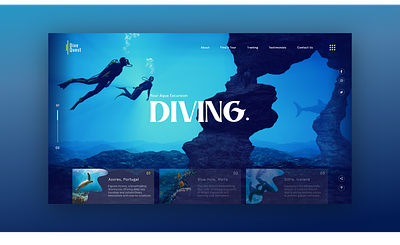 Scuba Diving - UI design concept blue concept design desing dive diving explore extremesport interface landing landingpage ocean scuba travel ui uidesign underwater web webdesign website