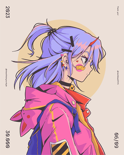 V4. abstract anime illustration poster texture