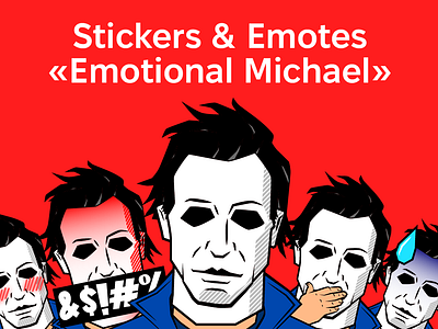 Stickers & Emotes "Emotional Michael" character deadbydaylight discord emoji emotes graphic design halloween illustration myers stickers telegram twitch