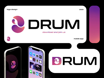 Logo "DRUM" app branding de design graphic design logo typography vector