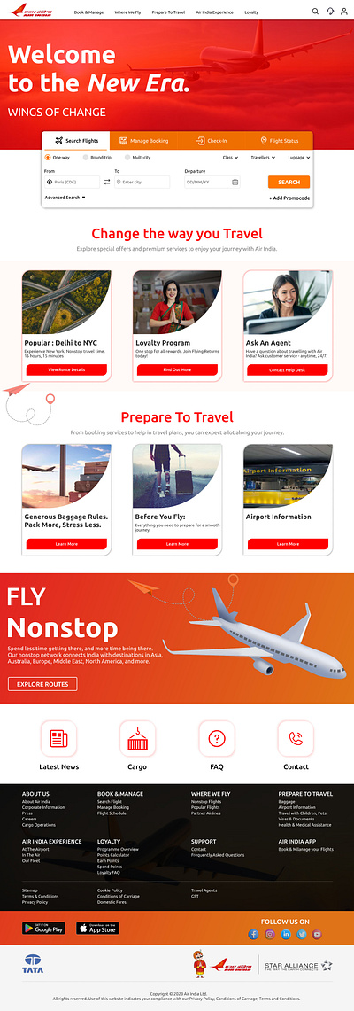 Air India Website Redesign
