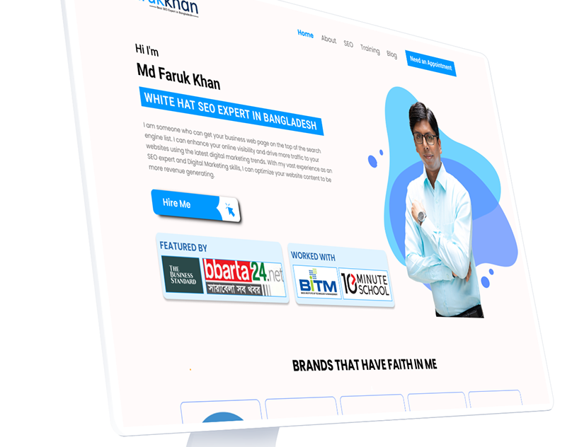 Landing Page for best seo expert in BD design minimal ui ui design ux web website