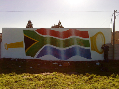 2010 World Cup Painted Flag (Ft. Clint Hendricks) 2010 world cup south africa drawing graffiti mural art oil painting