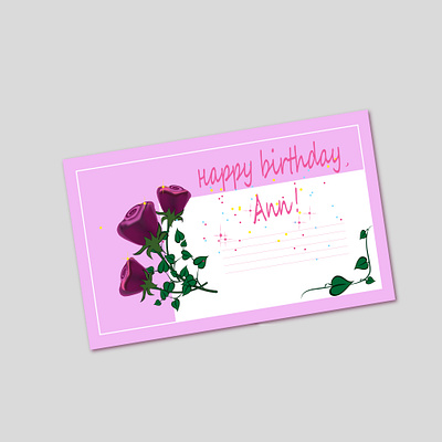 birthday card with roses design graphic design illustration typography vector