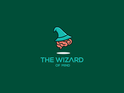 THE WIZARD of mind app logo brand identity design branding creative logo design graphic design icon design iq logo logo design minimal logo design modern logo design