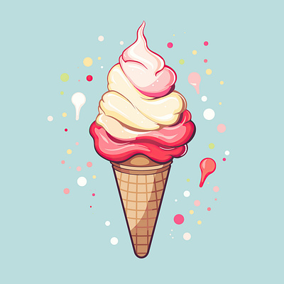 Delicious Ice-Cream - Vectorized JPG design dessert graphic design ice cream illustration logo vector