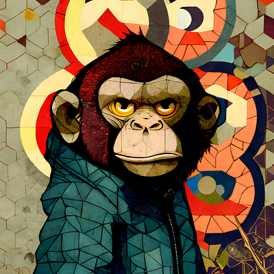 Graffiti Monkey Boss (Patchwork collage) animal ape design digitalart graphic design illustration monkey