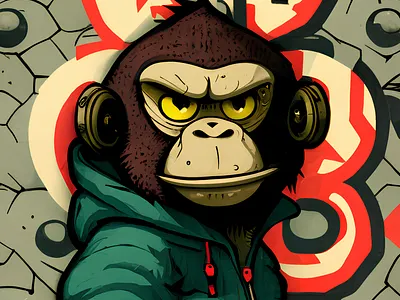 Graffiti Monkey Boss (Graffiti cartoon) animal ape design digitalart graphic design illustration monkey горилла