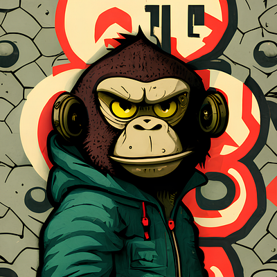 Graffiti Monkey Boss (Graffiti cartoon) animal ape design digitalart graphic design illustration monkey горилла