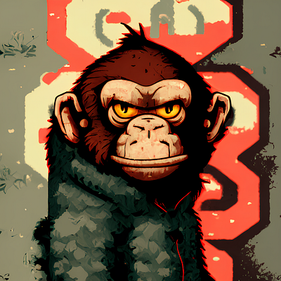 Graffiti Jungle King (16-bit) animal ape design digitalart graphic design illustration monkey